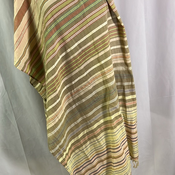 Gap Multicolor Striped Cotton Blend Lightweight Fringe Scarf - Picture 7 of 10